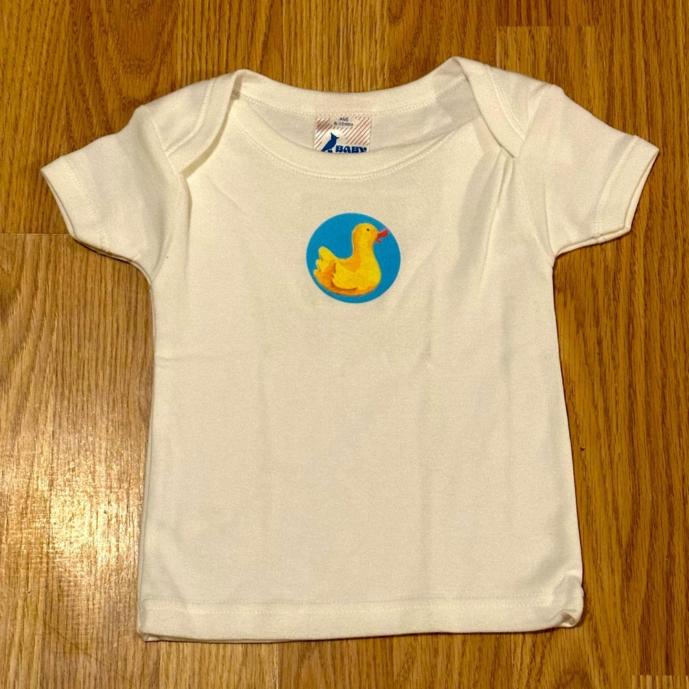 Baby Jay White Tee w/Duckie Screened on Logo - Size 6-12mo - NWOT